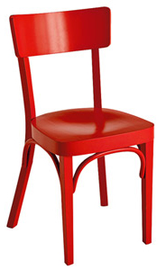 chaise bistrot bois rouge