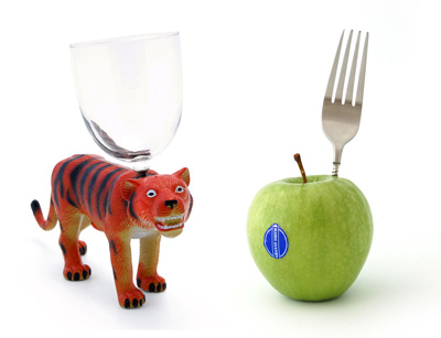 Fourchette Pomme - Verre Tigre