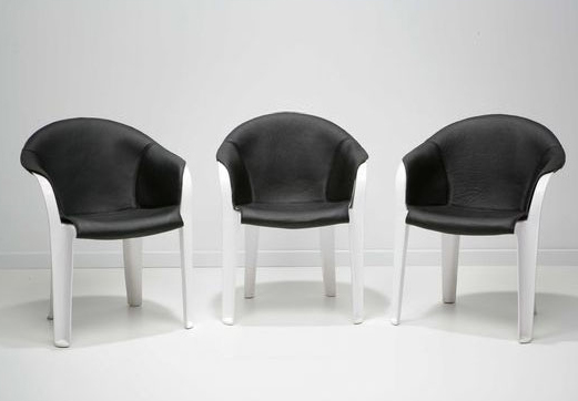 Chaise plastique et cuir - Vlaemsch