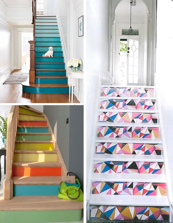 Escalier contre-marches couleur - rénovation escalier