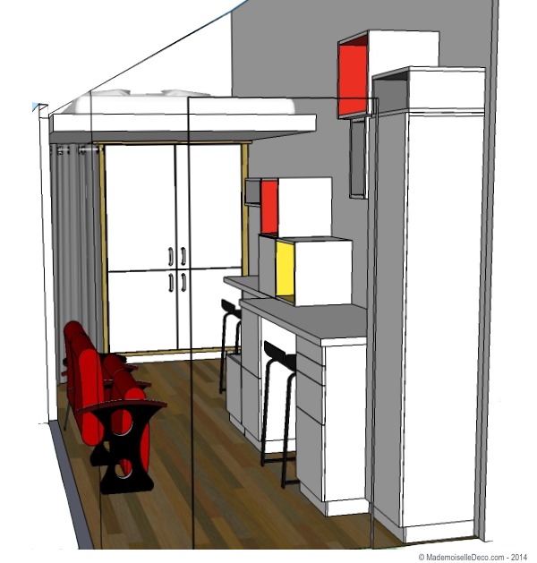 Optimisation studio sous combles - MademoiselleDéco