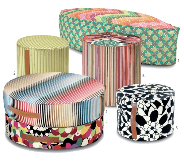 Poufs colorés Missoni Home