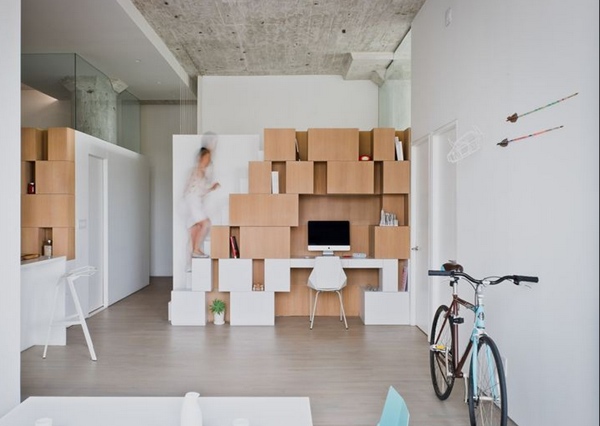 Cases de rangement escalier dans un loft de brooklyn - Doehler Sabo Project 