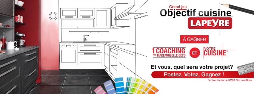 Jeu Lapeyre pour gagner la cuisine de vos rêves avec un coaching cuisine Mademoiselle Déco